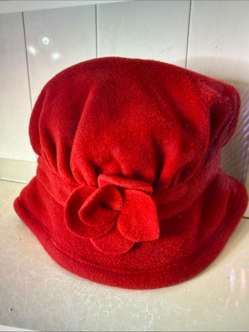 Baby Gap Girls Red Velvet Hat Christmas Costume Bucket Hat Size 6-12 Months New